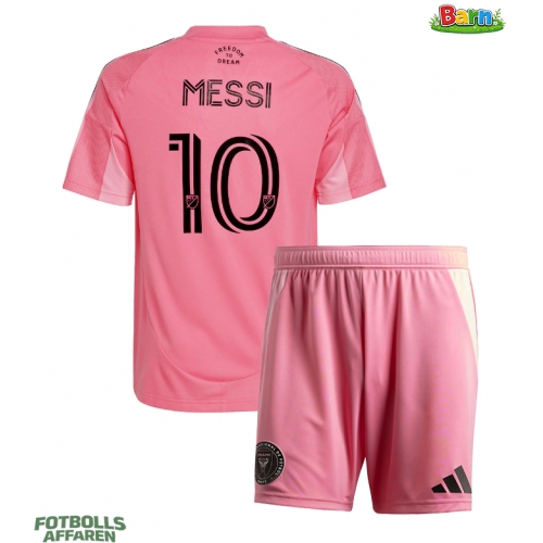 Inter Miami Lionel Messi #10 Hemmaställ Barn 2025-26 Kortärmad (+ Korta byxor)